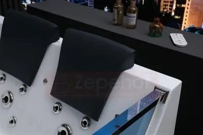 Wanna z hydromasażem EB-7065 prostokątna 180cmx120cmx59cm DYSZE OBROTOWE NA PLECY, WODOSPAD, PILOT