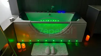 Wanna z hydromasażem C-510 prostokątna 170cmx80cmx59cm chromoterapia