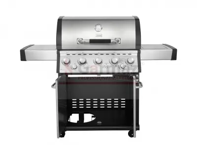 Grill gazowy Garmaz Premium Line MOC 24kW 6+1 palników + opiekacz + rożen elektryczny M61A65-SB-BB pokrętła LED