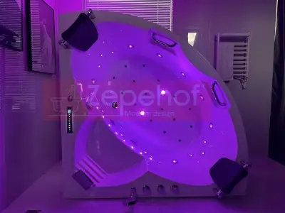 Wanna z hydromasażem C-3088 narożna 150cmx150cmx59cm chromoterapia podgrzewacz