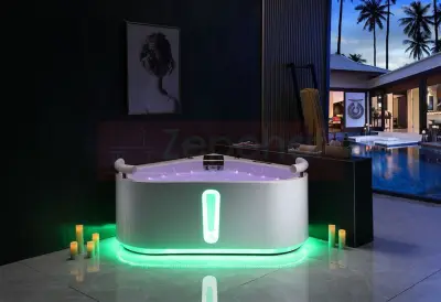 Wanna z hydromasażem EB-D025 narożna 140cmx140cmx60cm Ambiente z podgrzewaczem+pilot