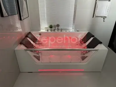 Wanna z hydromasażem C-509 2+2 prostokątna 180cmx120cmx59cm WODOSPAD chromoterapia