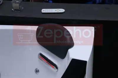 Wanna z hydromasażem EB-375 narożna 150cmx150cmx64cm + MASAŻ KARKU, DYSZE OBROTOWE+PILOT