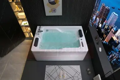Wanna z hydromasażem K-700 dla 2-óch osób prostokątna 180cmx120cmx65cm DYSZE LEDOWE, PILOT
