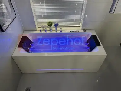 Wanna z hydromasażem CL-3251 prostokątna 170cmx80cmx58cm chromoterapia z podgrzewaczem