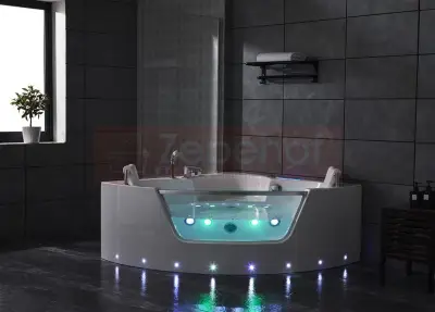 Wanna z hydromasażem LS-3320 narożna 140cmx140cmx59cm chromoterapia z podgrzewaczem