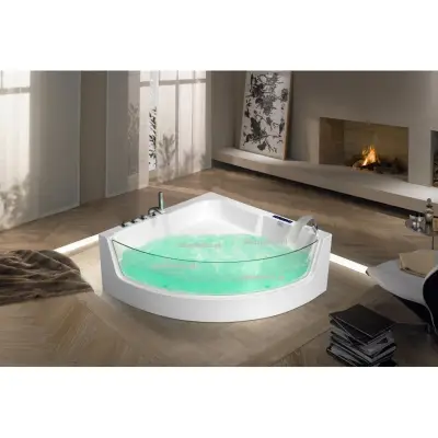 Wanna z hydromasażem C-3131 LED ZEWNĘTRZNY narożna 150cmx150cmx59cm chromoterapia