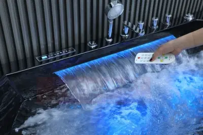 Czarna Wanna z hydromasażem EB-869 prostokątna 180cmx88cmx65cm MASAŻ DŁONI HIT!