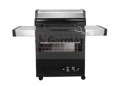 Grill gazowy Garmaz Premium Line MOC 24kW 6+1 palników + opiekacz + rożen elektryczny M61A65-SB-BB pokrętła LED