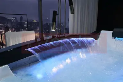 Wanna z hydromasażem EB-D034 prostokątna 187cmx90cmx75cm Wodospad LED x 2+Ambiente z podgrzewaczem+pilot