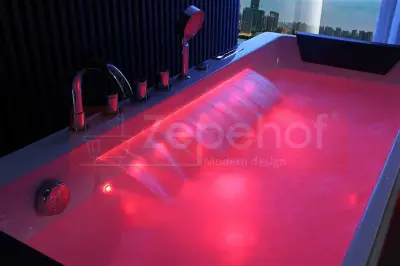 Wanna z hydromasażem EB-414 prostokątna 170cmx75cmx62cm z podgrzewaczem+pilot