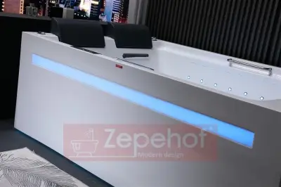 Wanna z hydromasażem EB-D873 PRAWA prostokątna 185cmx120cmx65cm 2 DYSZE OBROTOWE, MASAŻ KARKU, WODOSPADY, PILOT
