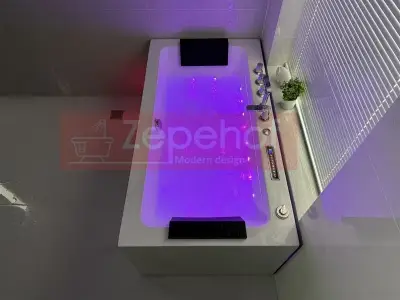 Wanna z hydromasażem LS-4420 150cmx75cmx58cm chromoterapia podgrzewacz