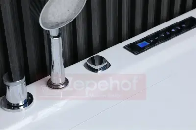 Wirujące dysze Wanna z hydromasażem EG-015 narożna 150cmx150cmx65cm spadające SOPLE LEDowe HIT!
