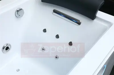 Wanna z hydromasażem BC-602 prostokątna 180cmx90cmx66cm DYSZE OBROTOWE, MASAŻ KARKU, WODOSPADY, PILOT