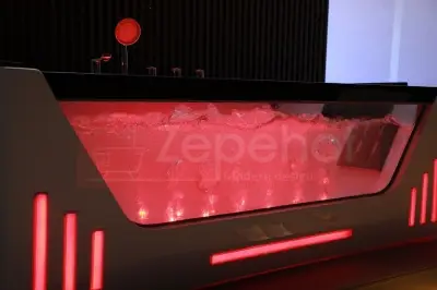 Obrotowe dysze wanna z hydromasażem EB-7066 prostokątna 170cmx78cmx61cm Wodospad LED x 2+Ambiente z podgrzewaczem+pilot