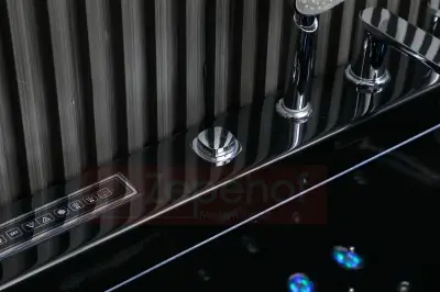 Czarna Wanna z hydromasażem EB-869 prostokątna 180cmx88cmx65cm MASAŻ DŁONI HIT!