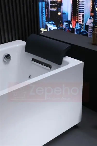 Wanna z hydromasażem EB-185 prostokątna 170cmx85cmx58cm DYSZE OBROTOWE, MASAŻ KARKU, WODOSPADY, PILOT
