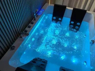 Wanna z hydromasażem C-505 2+2 prostokątna 170cmx120cmx59cm WODOSPAD chromoterapia