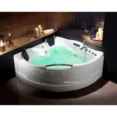 Wanna z hydromasażem C-031 narożna 150cmx150cmx68cm 2-osobowa chromoterapia