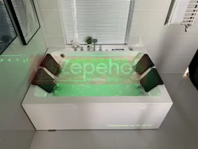 Wanna z hydromasażem C-505 2+2 prostokątna 170cmx120cmx59cm WODOSPAD chromoterapia