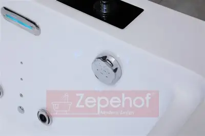 Wanna z hydromasażem EB-D873 PRAWA prostokątna 185cmx120cmx65cm 2 DYSZE OBROTOWE, MASAŻ KARKU, WODOSPADY, PILOT