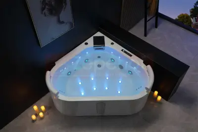 Wanna z hydromasażem EB-D025 narożna 140cmx140cmx60cm Ambiente z podgrzewaczem+pilot