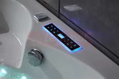 Wanna z hydromasażem LS-3320 narożna 140cmx140cmx59cm chromoterapia z podgrzewaczem