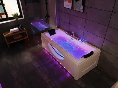 Wanna z hydromasażem LS-5010 prostokątna 180cmx80cmx57cm chromoterapia z podgrzewaczem
