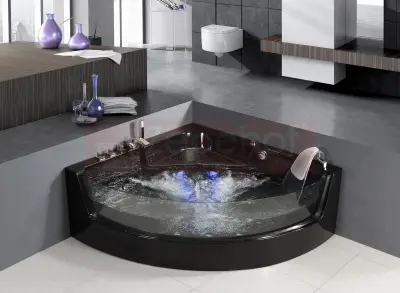 Wanna z hydromasażem CN-3131 narożna 150cmx150cmx59cm black shadow