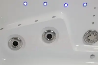 Wirujące dysze Wanna z hydromasażem EB-100 prostokątna 180cmx120cmx66cm Wodospad LED x 2+Ambiente z podgrzewaczem+pilot