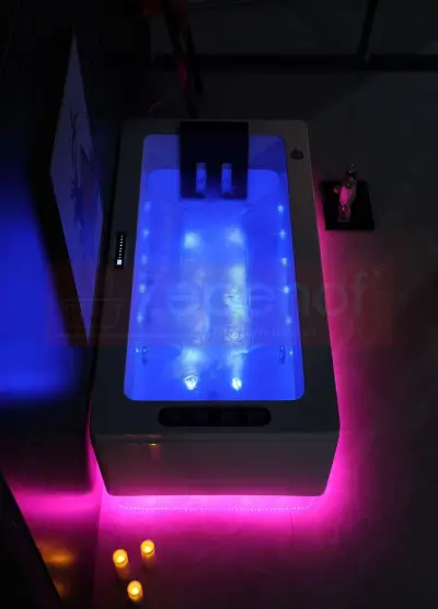 Dysze obrotowe Wanna z hydromasażem EB-033 prostokątna 170cmx90cmx60cm Wodospad +Ambiente z podgrzewaczem+pilot