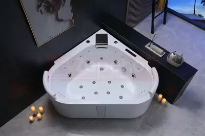 Wanna z hydromasażem EB-D025 narożna 140cmx140cmx60cm Ambiente z podgrzewaczem+pilot
