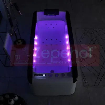 Wanna z hydromasażem EB-D034 prostokątna 187cmx90cmx75cm Wodospad LED x 2+Ambiente z podgrzewaczem+pilot