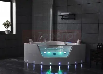 Wanna z hydromasażem LS-3320 narożna 140cmx140cmx59cm chromoterapia z podgrzewaczem
