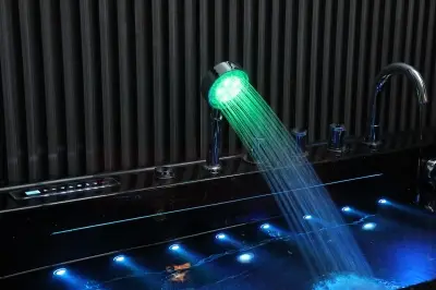Czarna Wanna z hydromasażem EB-D710 prostokątna 170cmx80cmx60cm z podgrzewaczem+pilot