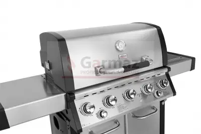 Grill gazowy Garmaz Premium Line MOC 24kW 6+1 palników + opiekacz + rożen elektryczny M61A65-SB-BB pokrętła LED