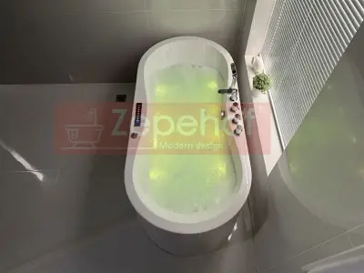 Wanna z hydromasażem LS-4480 170cmx80cmx58cm chromoterapia podgrzewacz