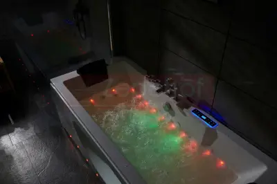 Wanna z hydromasażem LS-5010 prostokątna 180cmx80cmx57cm chromoterapia z podgrzewaczem
