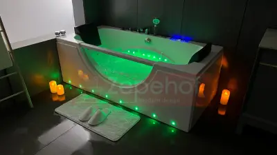 Wanna z hydromasażem C-510 prostokątna 170cmx80cmx59cm chromoterapia