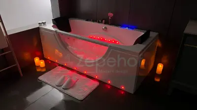 Wanna z hydromasażem C-510 prostokątna 170cmx80cmx59cm chromoterapia