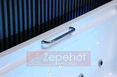 Wanna z hydromasażem EB-D873 PRAWA prostokątna 185cmx120cmx65cm 2 DYSZE OBROTOWE, MASAŻ KARKU, WODOSPADY, PILOT