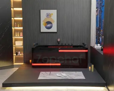 Czarna Wanna z hydromasażem EB-869 prostokątna 180cmx88cmx65cm MASAŻ DŁONI HIT!