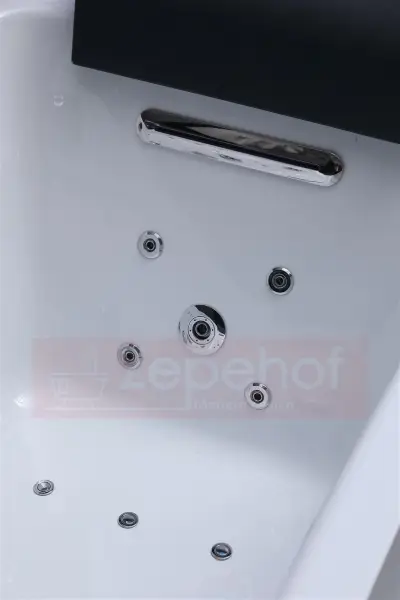 Wanna z hydromasażem EB-185 prostokątna 170cmx85cmx58cm DYSZE OBROTOWE, MASAŻ KARKU, WODOSPADY, PILOT
