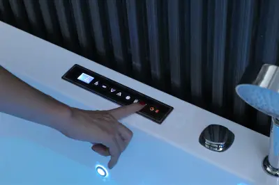 Wanna z hydromasażem EB-802 B prostokątna 150cmx75cmx60cm DYSZE OBROTOWE, PILOT