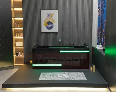 Czarna Wanna z hydromasażem EB-869 prostokątna 180cmx88cmx65cm MASAŻ DŁONI HIT!