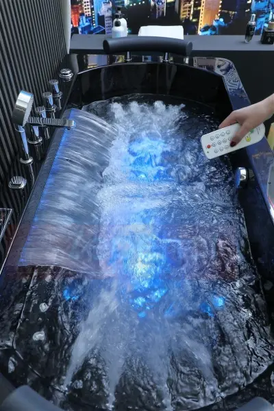 Czarna Wanna z hydromasażem EB-869 prostokątna 180cmx88cmx65cm MASAŻ DŁONI HIT!