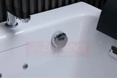 Wanna z hydromasażem EB-185 prostokątna 170cmx85cmx58cm DYSZE OBROTOWE, MASAŻ KARKU, WODOSPADY, PILOT