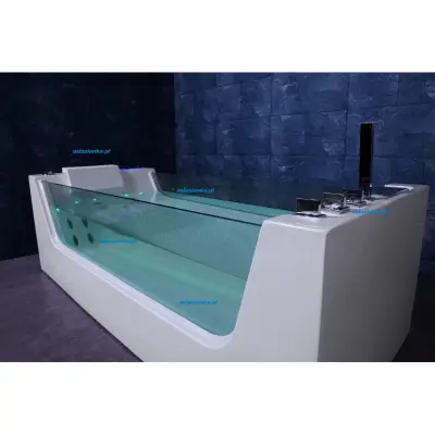 Wanna z hydromasażem C-3210 prostokątna 180cmx80cmx58cm+podgrzewacz