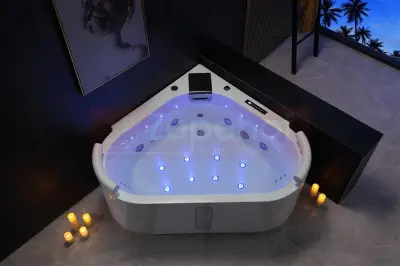Wanna z hydromasażem EB-D025 narożna 150cmx150cmx60cm Ambiente z podgrzewaczem+pilot